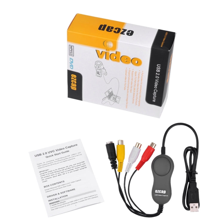 Ezcap USB 2.0 Video Capture, Support MPEG 2 Recording Format, TV System: PAL / NTSC
