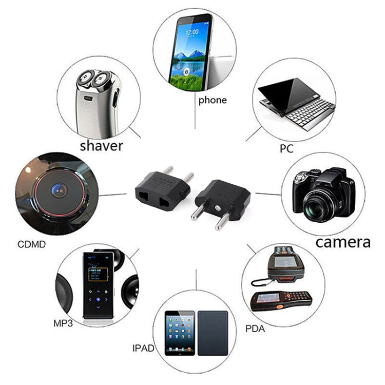 4pcs US to EU Plug Charger Adapter, Travel Power Adapter with Europe Socket Plug