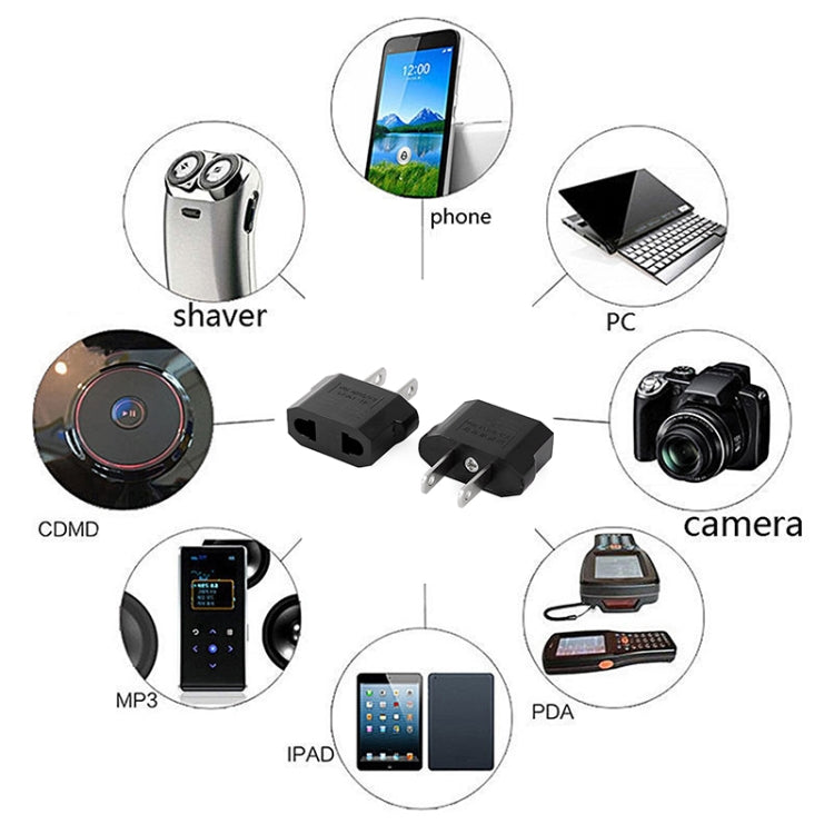 5pcs EU Plug to US Plug Charger Adapter, Travel Power Adaptor with United States Socket Plug