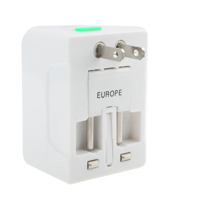 Universal US / EU / AU / UK Travel AC Power Adaptor Plug with USB Charger Socket