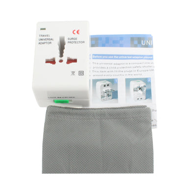 Universal US / EU / AU / UK Travel AC Power Adaptor Plug with USB Charger Socket