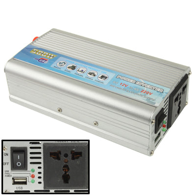 500W DC 12V to AC 220V Car Power Inverter with USB Port