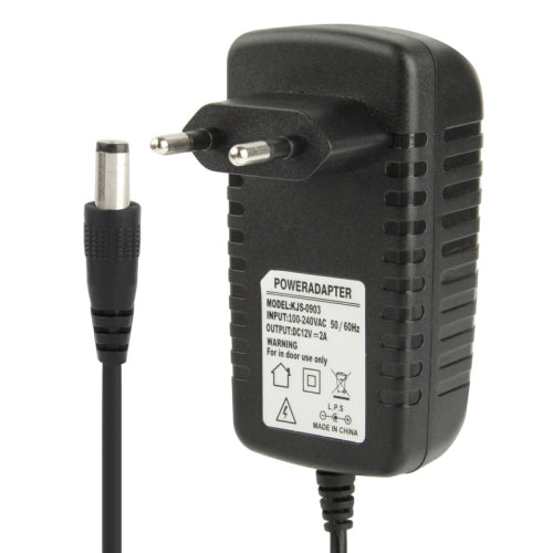 High Quality AC 100-240V to DC 12V 2A Power Adapter, Tips: 5.5 x 2.1mm, Cable Length: 1m