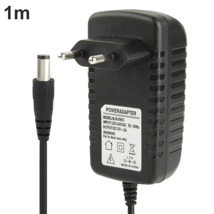 High Quality AC 100-240V to DC 12V 2A Power Adapter, Tips: 5.5 x 2.1mm, Cable Length: 1m