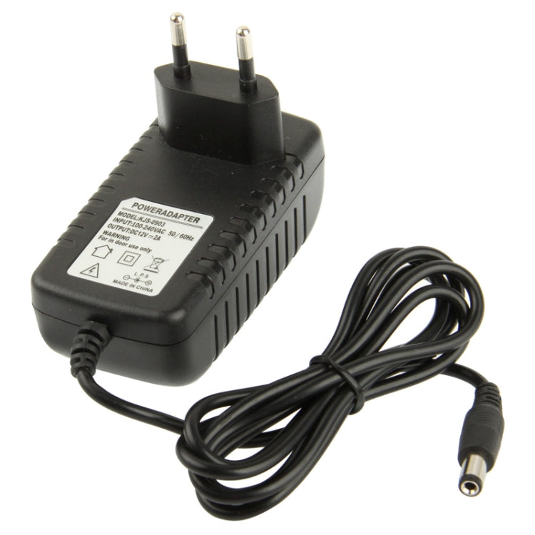 High Quality AC 100-240V to DC 12V 2A Power Adapter, Tips: 5.5 x 2.1mm, Cable Length: 1m