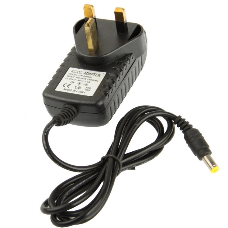 High Quality UK Plug AC 100-240V to DC 9V 2A Power Adapter, Tips: 5.5 x 2.1mm, Cable Length: 1m