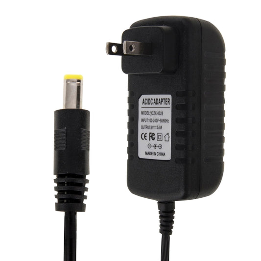 US Plug AC 100-240V to DC 5V 5A Power Adapter, Tips: 5.5 x 2.1mm, Cable Length: about 1.2m