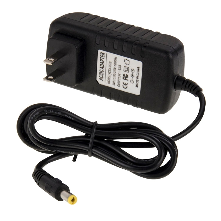 US Plug AC 100-240V to DC 5V 5A Power Adapter, Tips: 5.5 x 2.1mm, Cable Length: about 1.2m