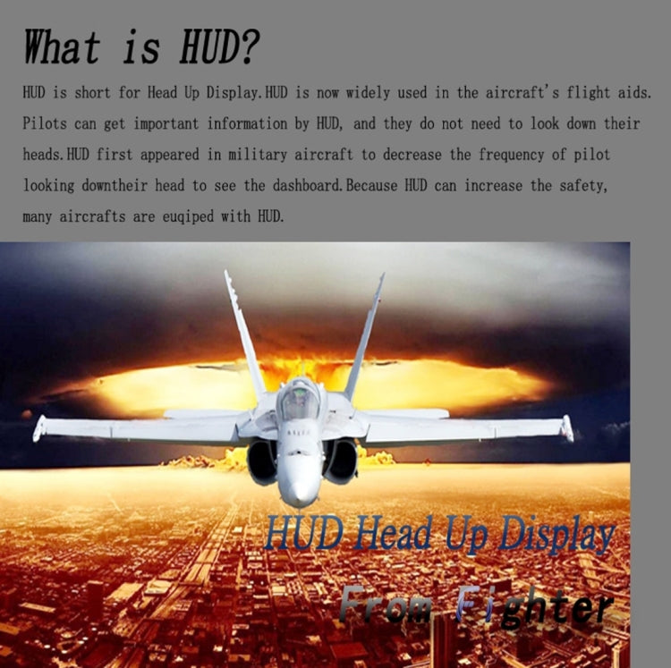 X5 HUD 3 inch Universal Multi Car Head Up Display with OBDII EOBD System, Light Sensors, Rotation Speed, Rotation Speed Unit, Unit Mark, Voltage, Water Temperature, Alarm mark