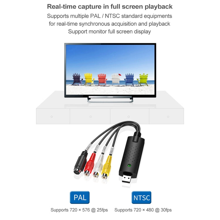 DVD Maker USB 2.0 Video Capture & Edit (Easy CAP), Support MPEG-1/MPEG-2 Compression Format, Chip: MA2106, DC60