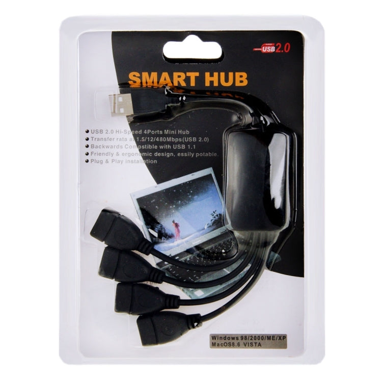 Universal 4 Ports USB 2.0 480Mbps High Speed Cable Hub for PC