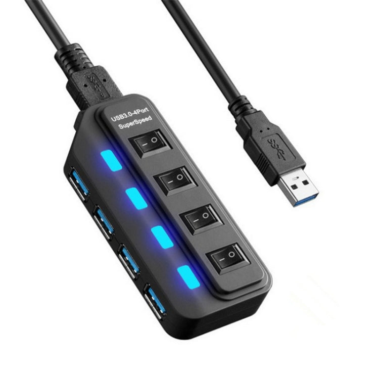 4 Ports USB 3.0 Hub with Individual Switches for each Data Transfer Ports