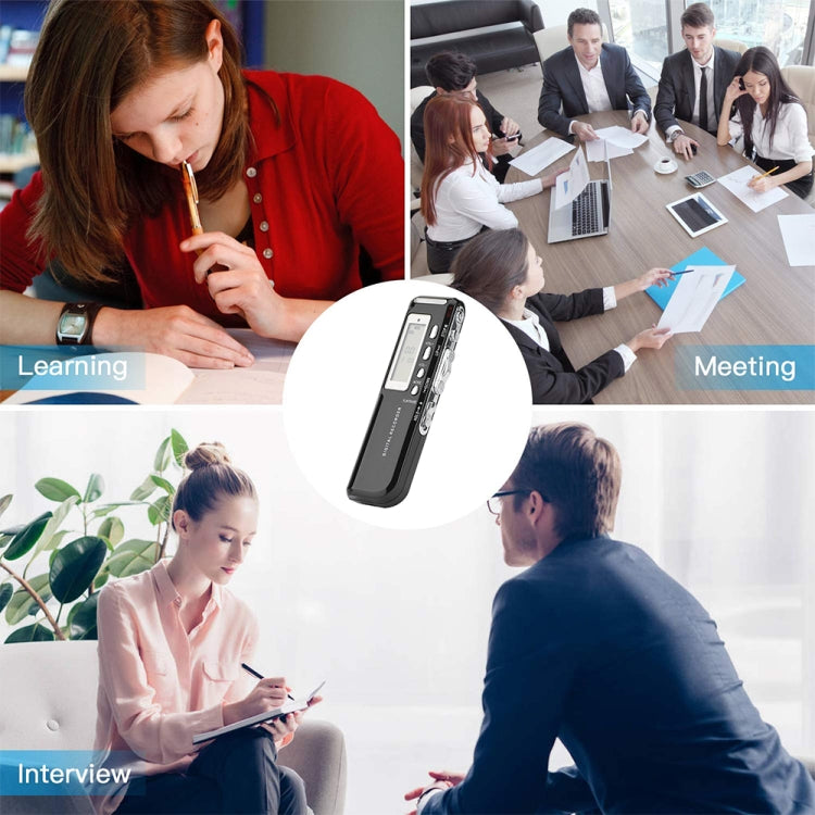 8GB Digital Voice Recorder Dictaphone MP3 Player, Support Telephone recording, VOX function, Power supply: 2 x AAA battery(Black)