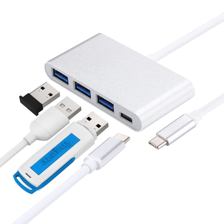4 in 1 3 x USB 3.0 Ports & USB-C / Type-C Female to USB-C / Type-C Male Hub Splitter Adapter