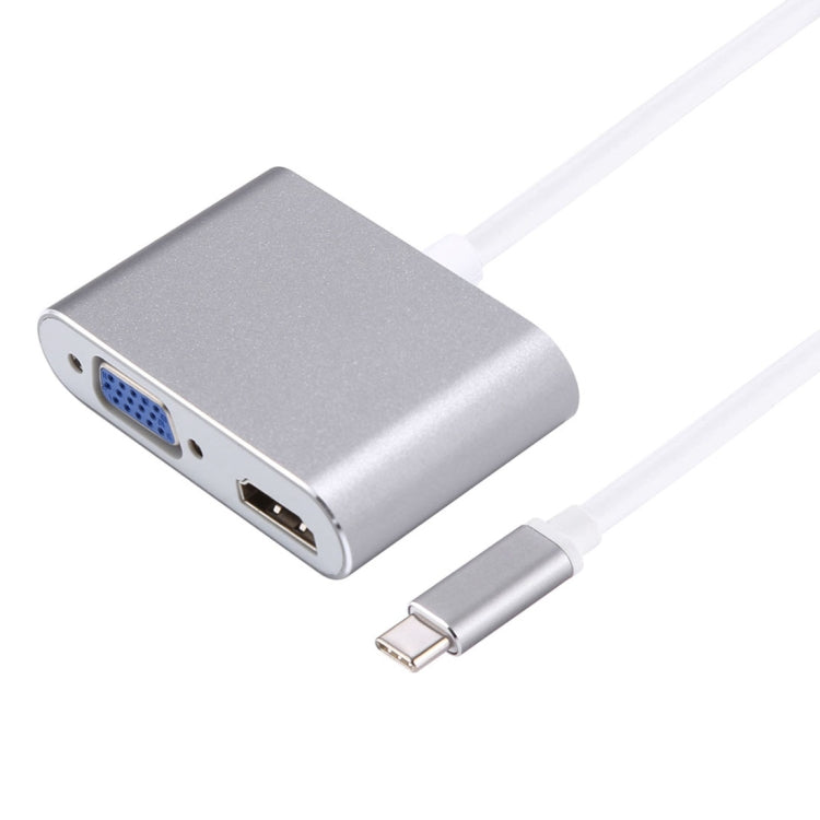 2 in 1 VGA & HDMI Female to USB-C / Type-C Male Hub Splitter Adapter