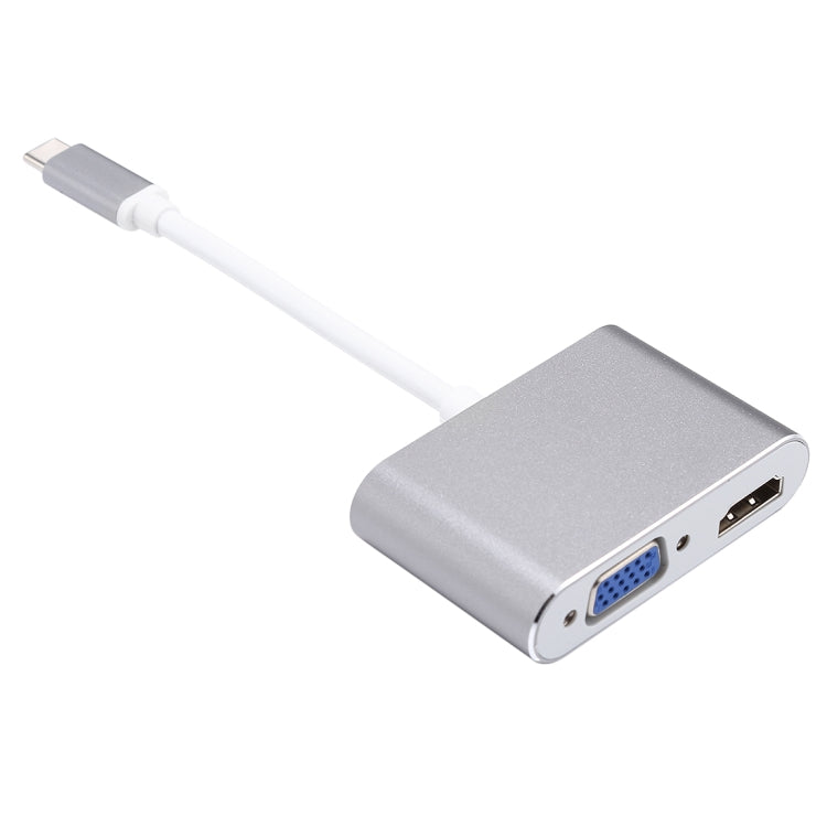 2 in 1 VGA & HDMI Female to USB-C / Type-C Male Hub Splitter Adapter