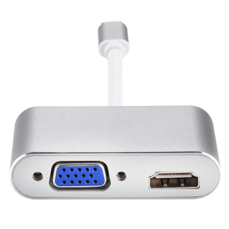 2 in 1 VGA & HDMI Female to USB-C / Type-C Male Hub Splitter Adapter