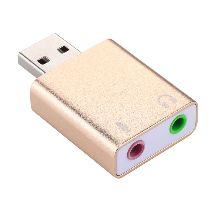 Aluminum Shell 3.5mm Jack External USB Sound Card HIFI Magic Voice 7.1 Channel Adapter Free Drive for Computer, Desktop, Speakers, Headset, Microphone