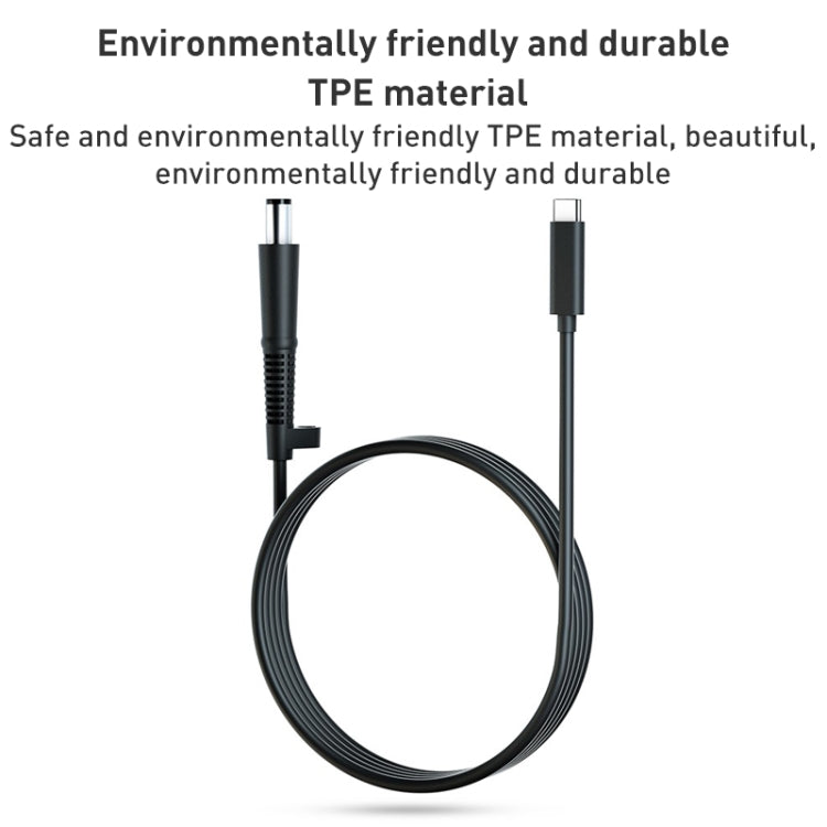 For HP Laptop USB-C / Type-C to 7.4 x 0.6mm Power Charging Cable, Cable Length: about 1.5m(Black)