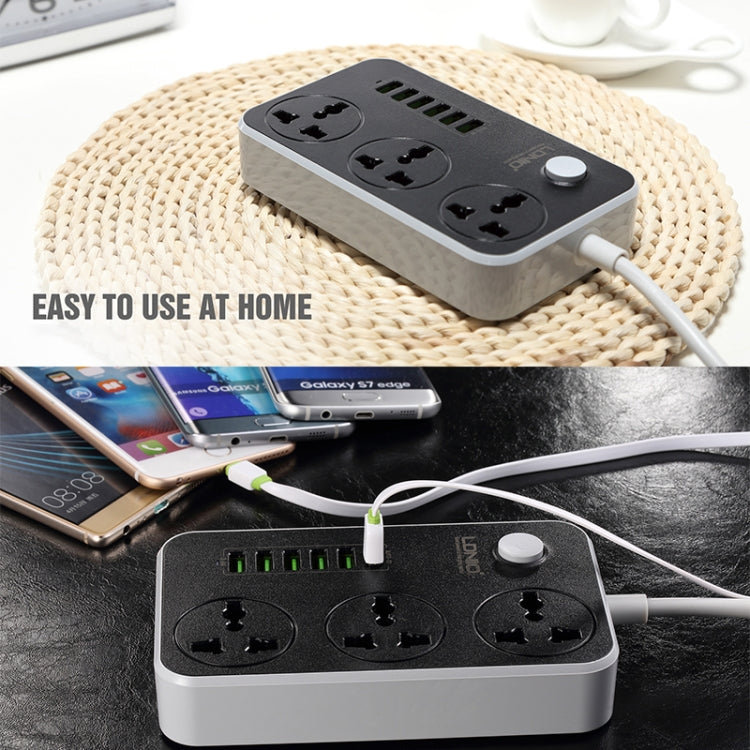 LDNIO SC3604 6 x USB Ports Multi-function Travel Home Office Socket, Cable Length: 2m, US Plug