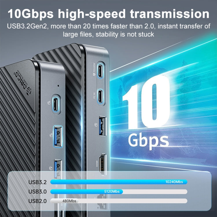 ORICO DPM2P9 M.2 Hard Disk Cassette with 10 in 1 HUB Multifunctional Docking Station