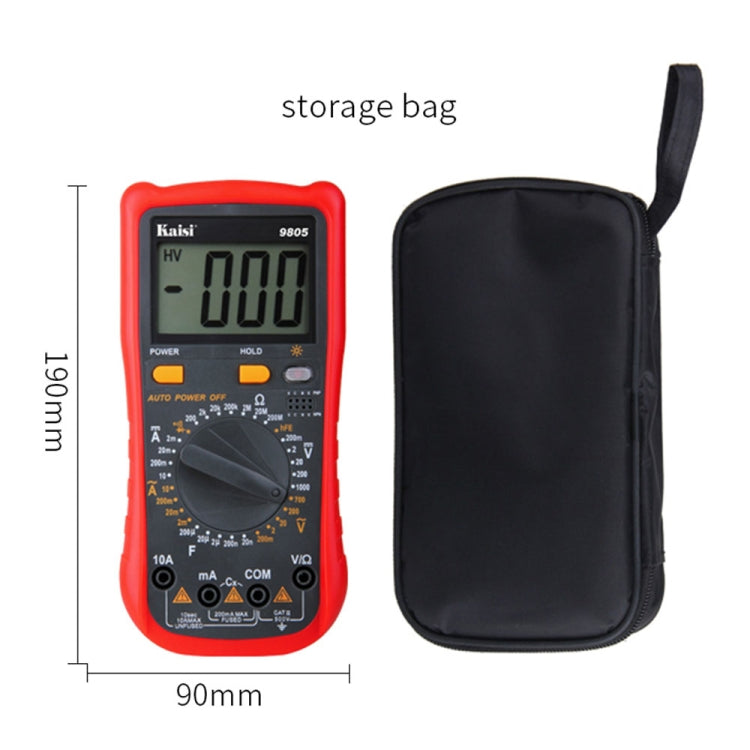 Kaisi 9805 Anti-burning Multifunctional Digital Universal Multimeter Auto-Range Digital Multimeter