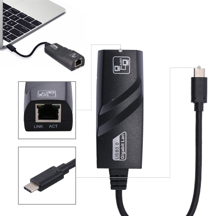 15cm USB-C / Type-C to RJ45 Gigabit Ethernet Network Adapter