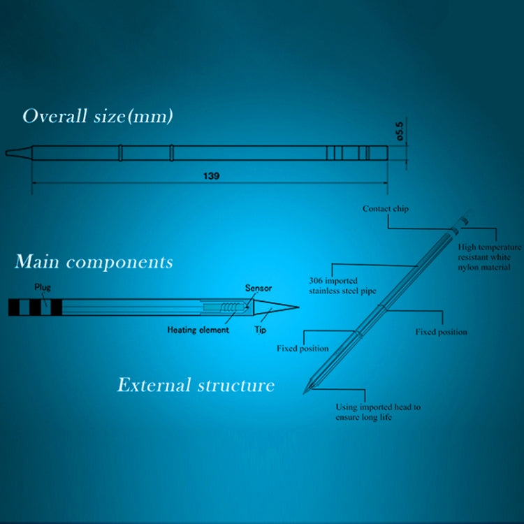 QUICKO T12-D24 Black Welding Lead-free Soldering Iron Tip
