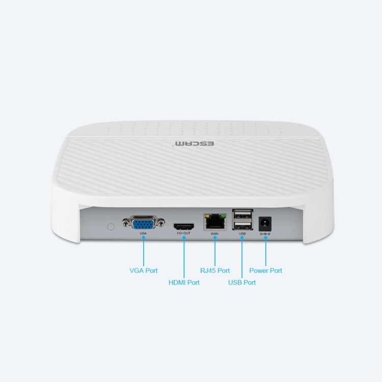 ESCAM PVR204 1080P 4CH+2CH ONVIF NVR Digital Video Recorder with 2CH Cloud Channel for IP Camera System