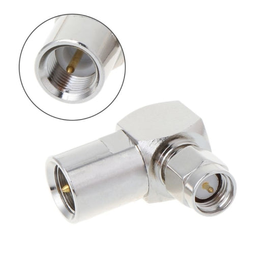 Both SMA Male to FME RF Plug Right Angle Connector Folded Adapter for Coaxial Cable