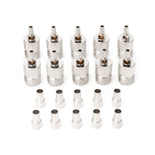 10 Sets UHF Female Jack Crimped RF Connector Coaxial Adapter for 5mm RG58 RG142 / 3D-FB&#160;Cable