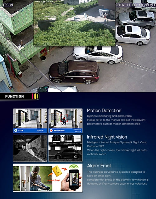 A2B5 720P 1.0 Mega Pixel 2 x Bullet AHD Cameras AHD DVR Kit, Support Night Vision / Motion Detection, IR Distance: 20m