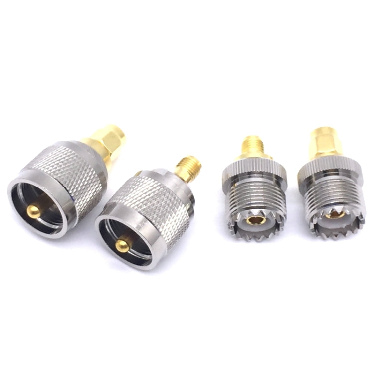 4 PCS / Set UHF PL259 SO239 to SMA Plug RF Connector Test Converter