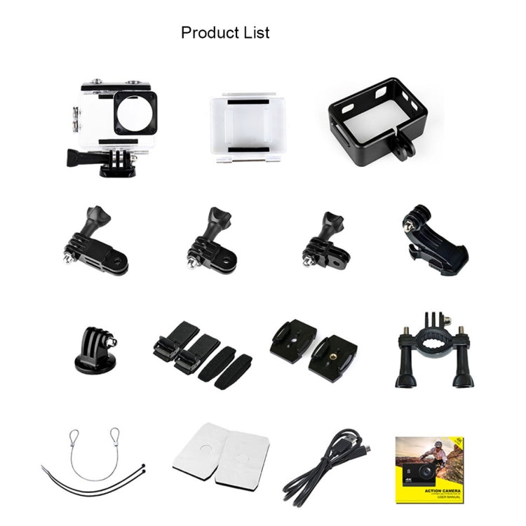 C1 Dual-Screen 2.0 inch + 1.3 inch Screen Anti-shake 4K WiFi Sport Action Camera Camcorder with Waterproof Housing Case,  Allwinner V316, 170 Degrees Wide Angle