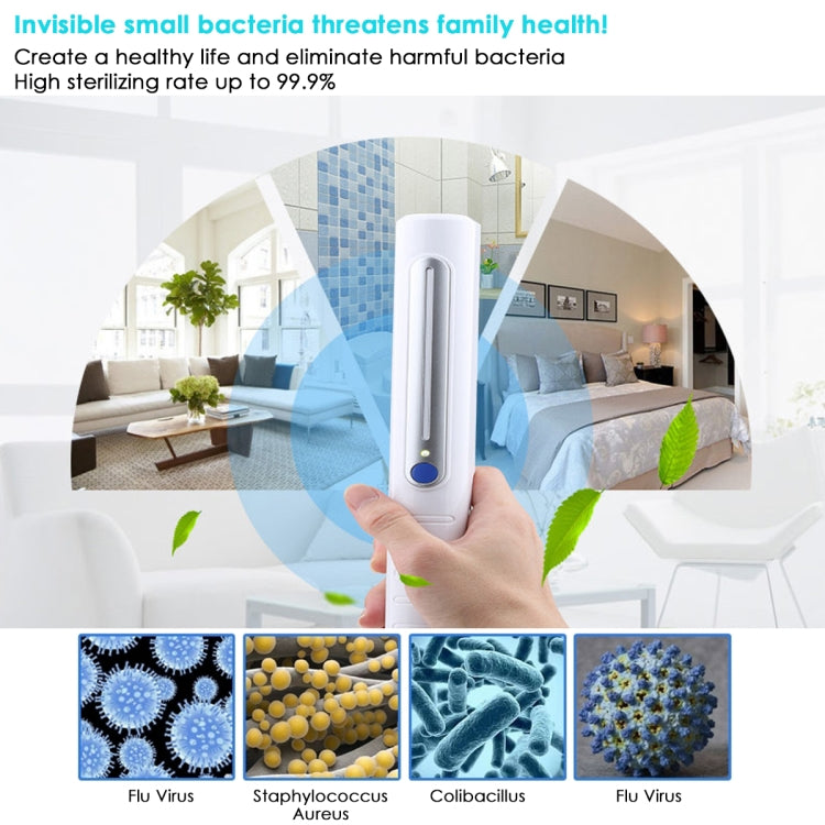 Portable Handheld 3W UV Germicidal Disinfection Lamp Personal Car Travel UV Fast Disinfection Stick