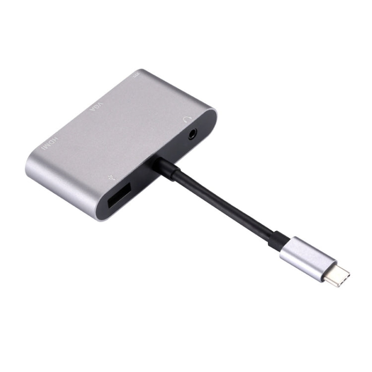 5 in 1 Type-C To HDMI + VGA + USB 3.0 + Audio Port + PD Port HUB Adapter