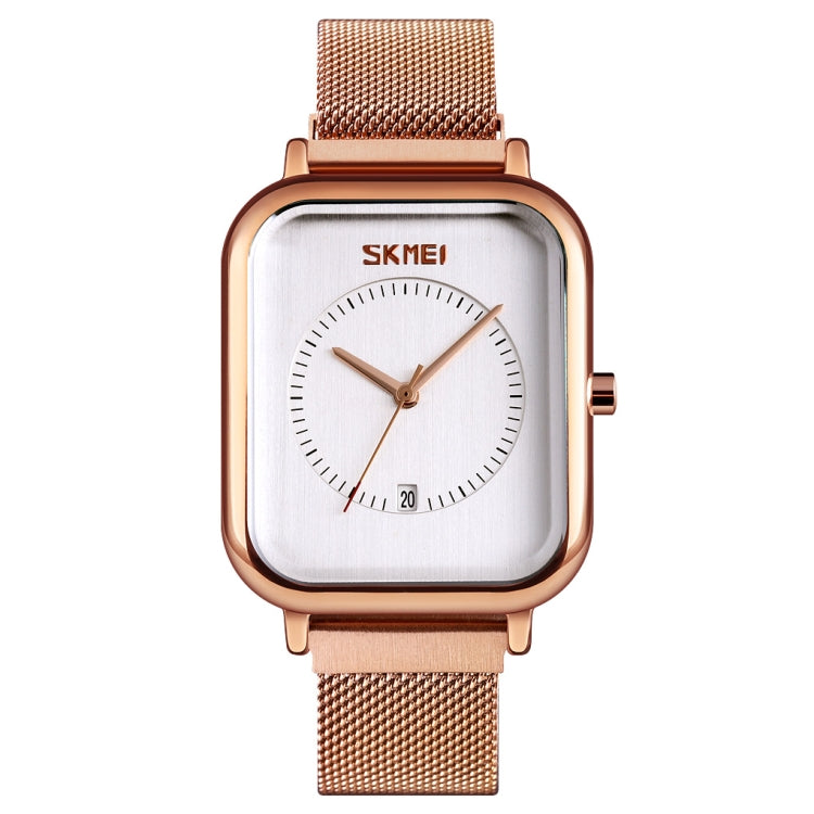 SKMEI 9207 Fashion Creative Simple Watch Men Magnetic Buckle Mesh Belt Steel Belt Couple Quartz Watch