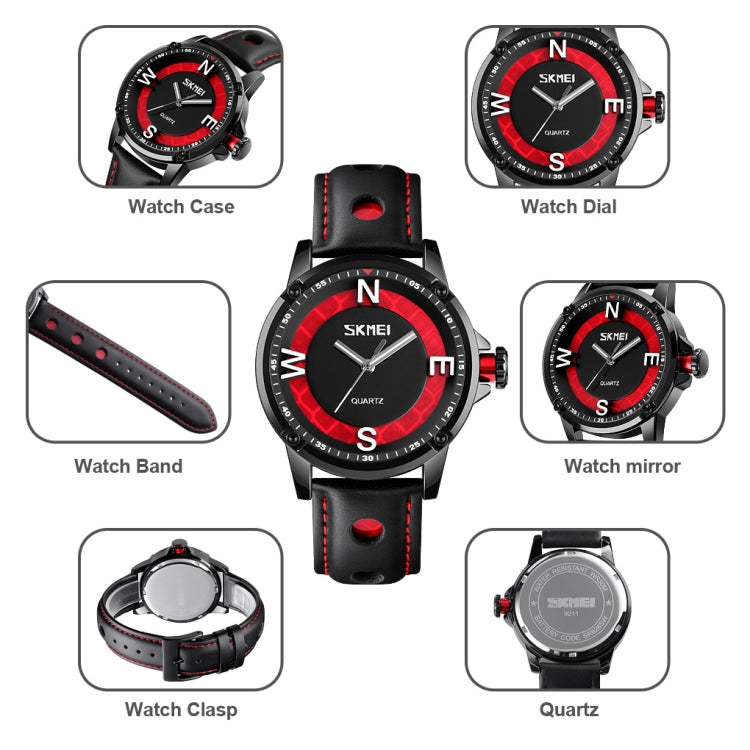 SKMEI 9211 Fashion Sports Stereo Dial Luminous Pointer Creative Watch Business Trend Men Quartz Watch