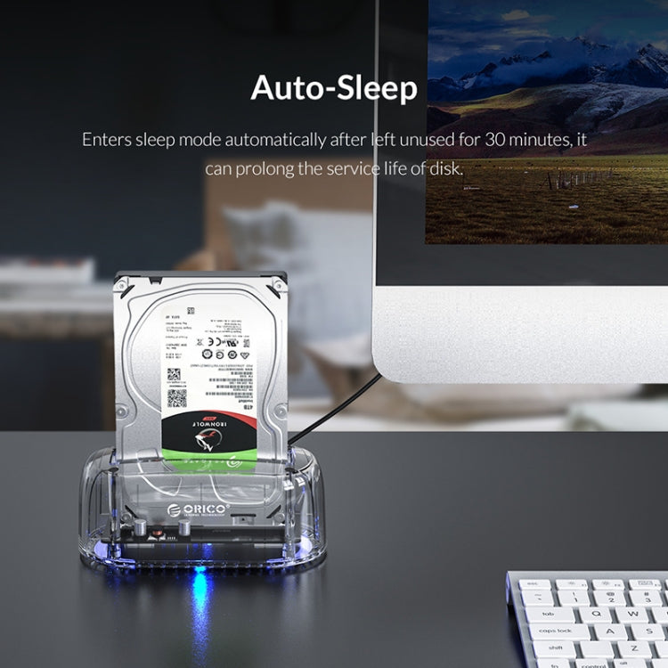 ORICO 6139C3-G2 3.5 inch Transparent USB3.1 Gen2 Type-C Hard Drive Dock