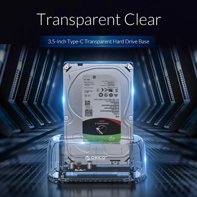 ORICO 6139C3-G2 3.5 inch Transparent USB3.1 Gen2 Type-C Hard Drive Dock