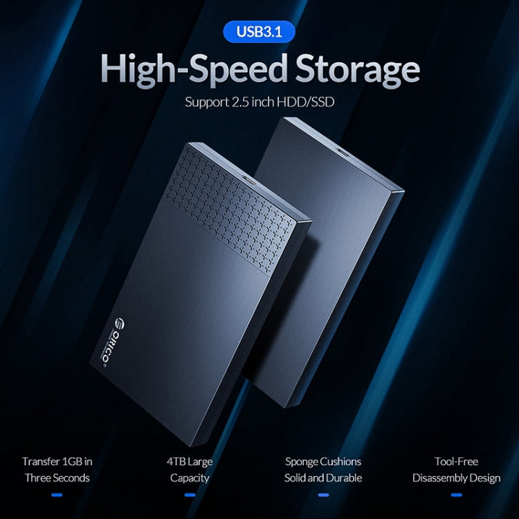 ORICO 2526C3 2.5 inch USB-C / Type-C Portable Hard Drive Enclosure