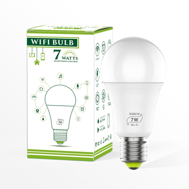 7W  E27 RGBCW WIFI LED smart bulb wireless smart home automation light