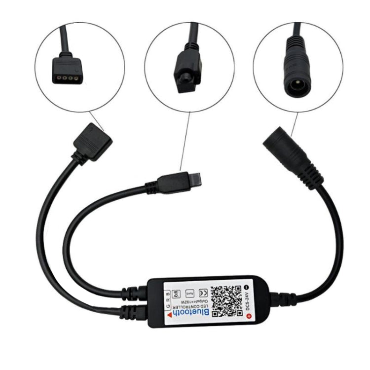 Bluetooth LED RGB Controller with 24 Keys Infrared Controller for 5630 5050 3528 2835 LED Strip, DC 5-24V