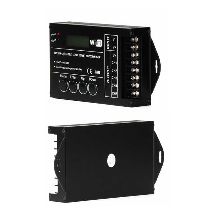 TC421 20A WiFi Programmable 5CH RGB LED Time Controller for Aquarium, Fish Tank, Plant Growth, DC 12-24V