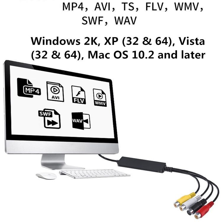 USB to RCA Cable 60+ Supports Vista 64 / Win 7 / Win 8 / Win 10 / Mac OS