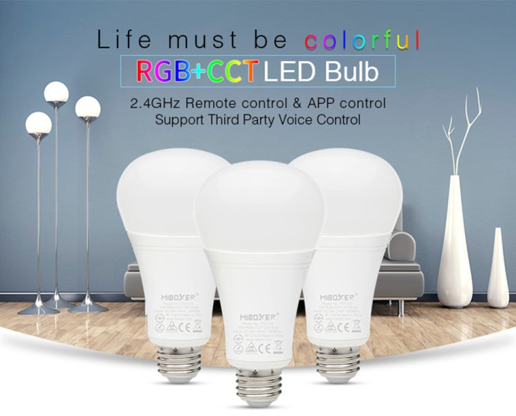 FUT105 12W RGB + CCT LED Bulb Light E27 Indoor Light 2.4G Remote Smart Phone APP Control Bedroom Living Room AC100~240V