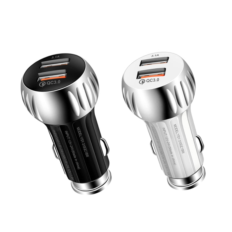 YSY-310QC18W QC3.0 Dual Port USB Car Chargrt for Apple / Huawei / Samsung / Xiaomi, Car Charger, YSY-310QC18W