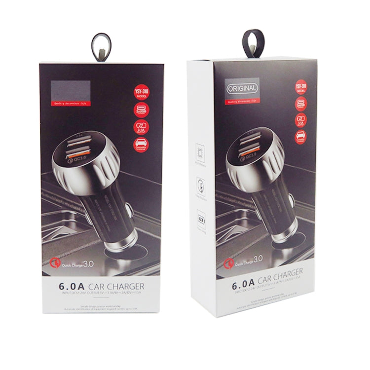 YSY-310QC18W QC3.0 Dual Port USB Car Chargrt for Apple / Huawei / Samsung / Xiaomi, Car Charger, YSY-310QC18W