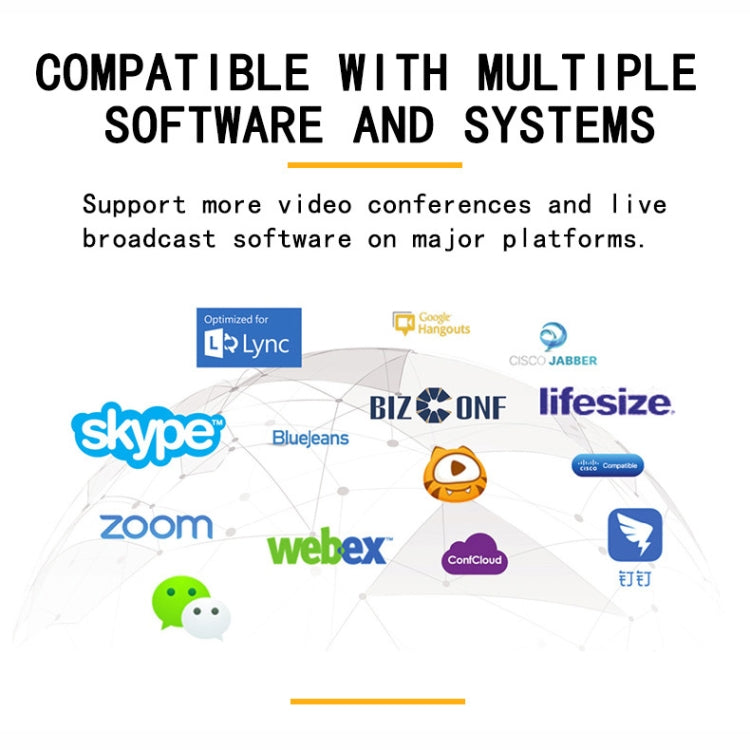 C10 2K HD Without Distortion 360 Degrees Rotate Three-speed Fill Light USB Free Drive Webcams, Built-in  Sound Clearer Microphone