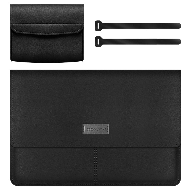 Litchi Pattern PU Leather Waterproof Ultra-thin Protection Liner Bag Briefcase Laptop Carrying Bag for 13-14 inch Laptops